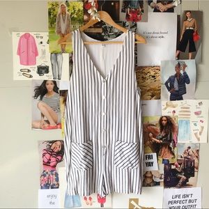 Guess Gianna Button Front Striped Romper